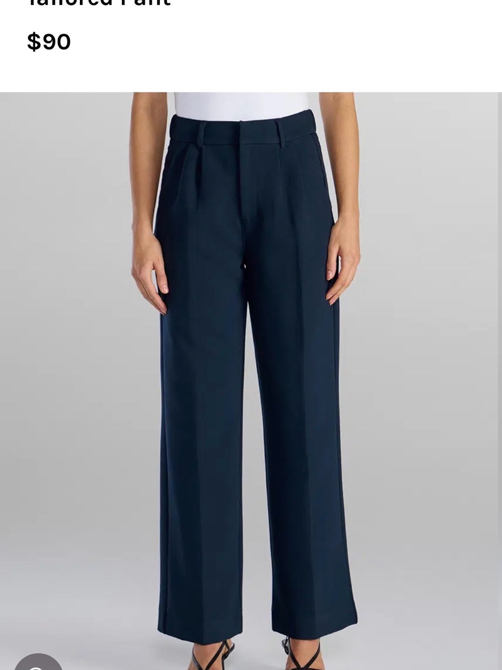 BYLT Basics Navy Wide-Leg Tailored Pants